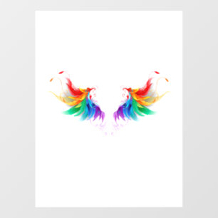 Fluffy Rainbow Wings Window Cling