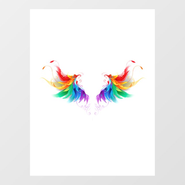 Fluffy Rainbow Wings Window Cling (Sheet)
