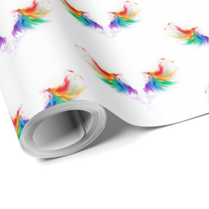 Fluffy Rainbow Wings Wrapping Paper