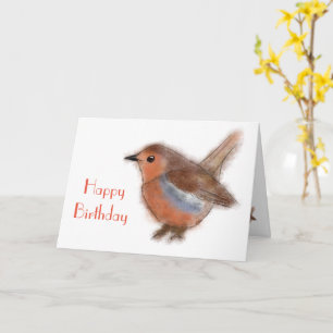 Fluffy Robin Birthday  Card