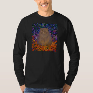 Fluffy Rock Hyrax Wildflower Garden Illustration T-Shirt