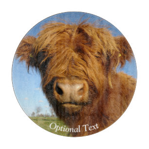 Fluffy Scottish Highland Cow - Blue Sky Cutting Board