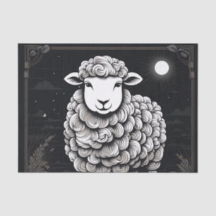 Fluffy Sheep Black And White Tissue Paper