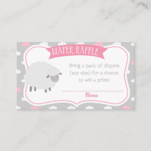 Fluffy Sheep Diaper Raffle Insert (Grey & Pink)
