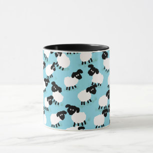 Fluffy Sheep On Baby Blue Mug
