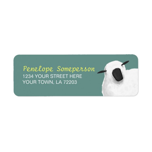 Fluffy Sheep Return Address Labels (Front)