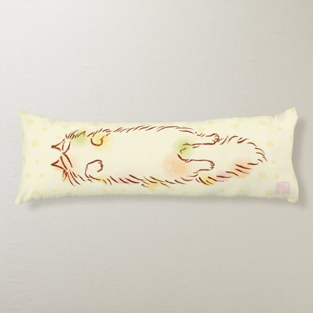 Fluffy Sleepy Cat Body Cushion (Front)