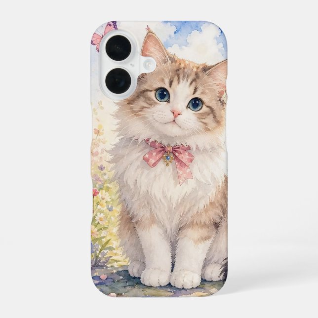 Fluffy Spring Kitten Phone Case (Back)