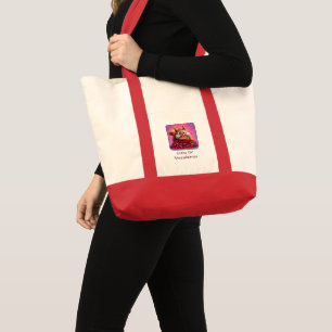Fluffy Squirrel “Crazy for Strawberries”, funny Tote Bag