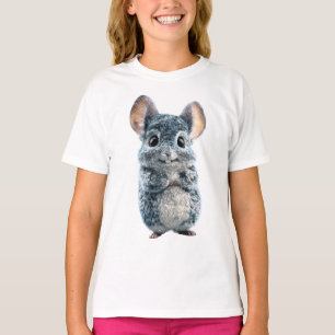 Fluffy Standing Chinchilla Illustration Kids T-Shirt