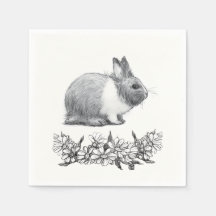 Fluffy the rabbit. Pencil drawing Monochrome Black