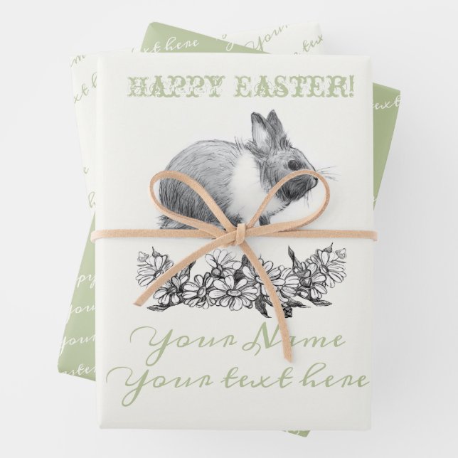   Fluffy the rabbit Wrapping Paper Sheet (In situ)