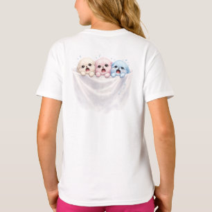 Fluffy Trio in Panic – Cute Pastel Creatures T-Shirt