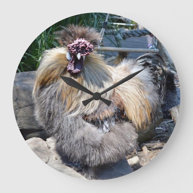 Fluffy Ugly Chicken, Wall Clock (Front)