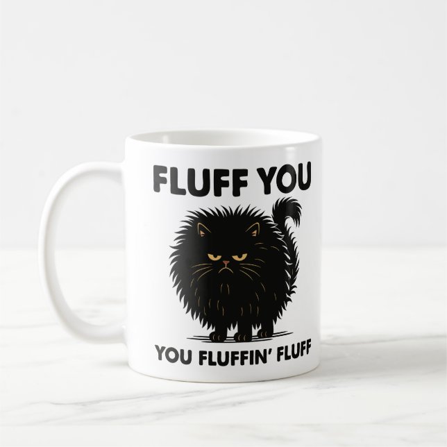 Fluffy Voluminous Cat Life Kitty Style  Coffee Mug (Left)