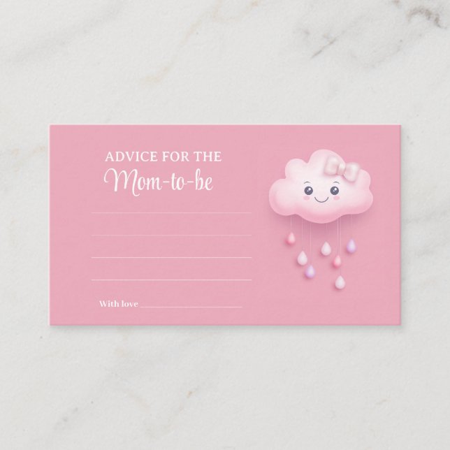 Fluffy white cloud Advice for the mum-to-be Enclosure Card (Front)