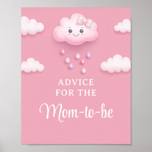 Fluffy white cloud nine Advice for the mum-to-be Poster