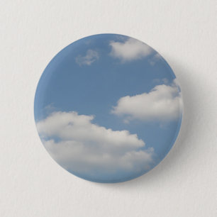 Fluffy White Cumulus Clouds Button