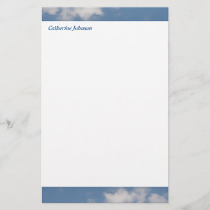 Fluffy White Cumulus Clouds Custom Stationery