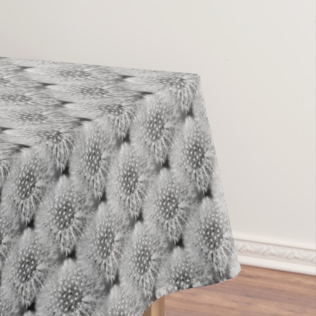 Fluffy White Dandelion Flowers Nature Pattern   Tablecloth (In Situ)