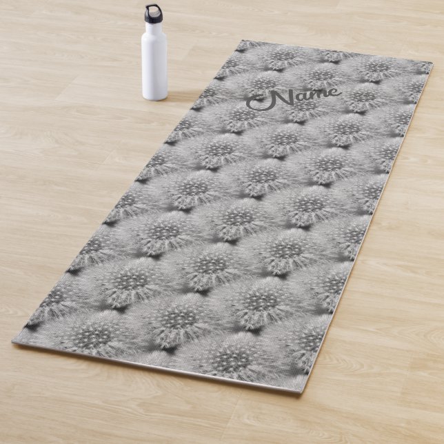 Fluffy White Dandelions Nature Personalised  Yoga Mat (In Situ)