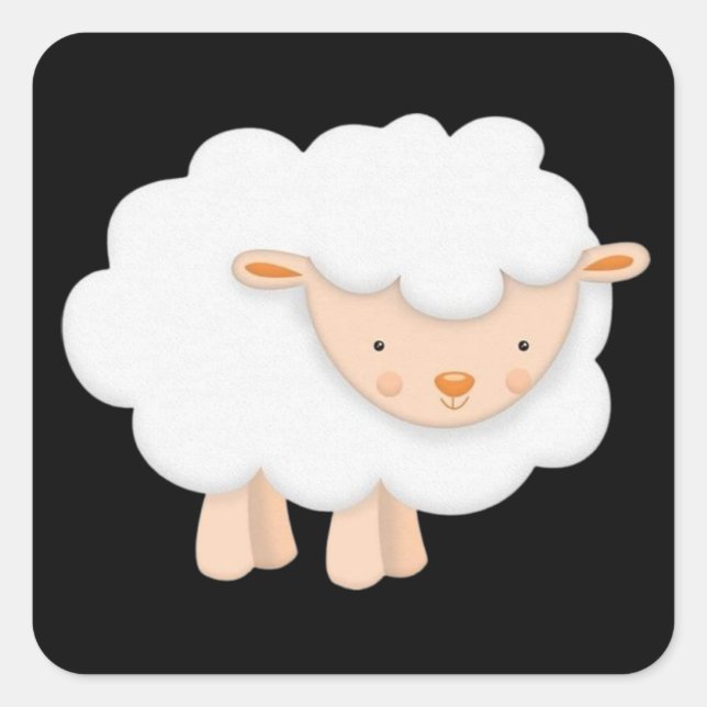 Fluffy White Lamb Sticker (Front)