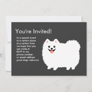 Fluffy White Pomeranian Invitation