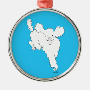 Fluffy White Poodle Metal Tree Decoration