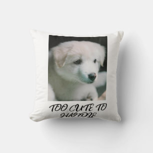 "Fluffy White Puppy Charm" Cushion