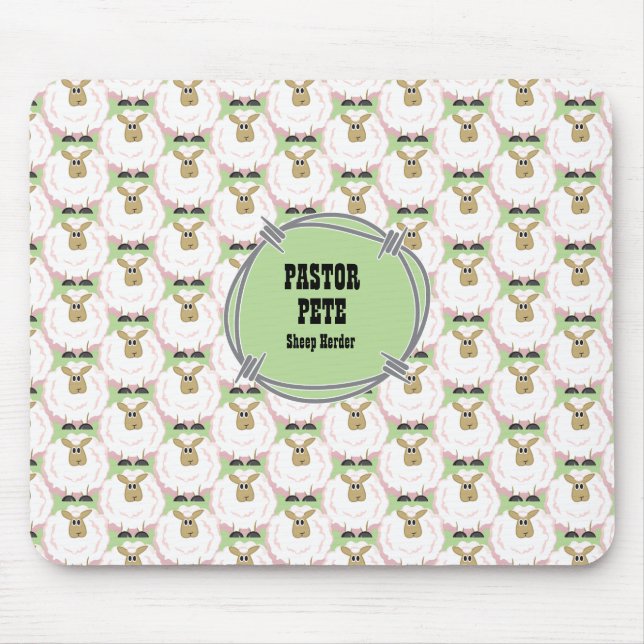 Fluffy White Sheep Mouse Mat (Front)