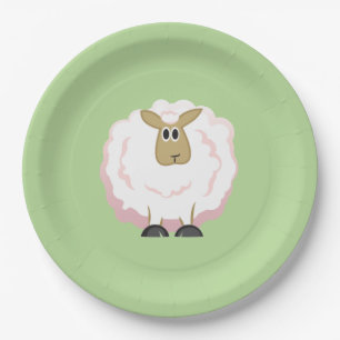 Fluffy White Sheep Paper Plate