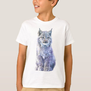 Fluffy Wildcat Lynx Cub Blue Eyes Kids T-Shirt