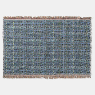 Fluffy Woven Graphic Strings Blue Throw Blanket