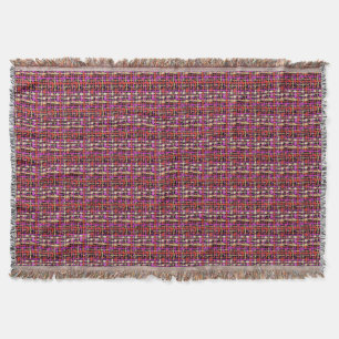 Fluffy Woven Graphic Strings Red Throw Blanket