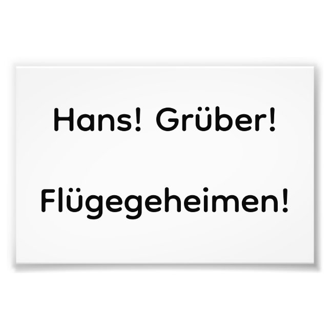 Flügegeheimen Photo Enlargement (Front)