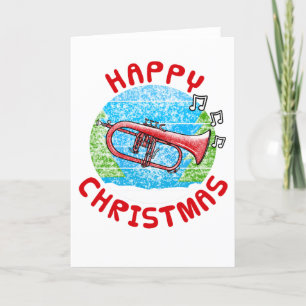 Flugelhorn Christmas Card Hornist Brass Musician