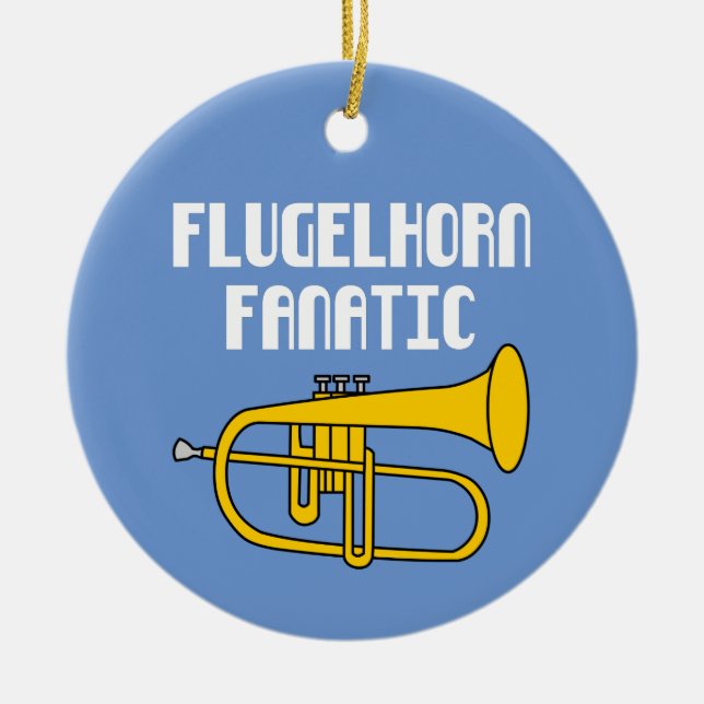 Flugelhorn Fanatic Ceramic Tree Decoration (Front)
