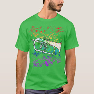 Flugelhorn Rainbow Colours Hornist Brass Musician T-Shirt