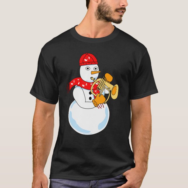 Flugelhorn Snowman T-Shirt (Front)