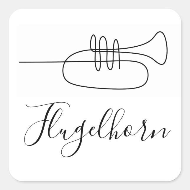 Flugelhorn/Trumpet Square Sticker (Front)