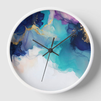 Fluid Abstract Alcohol Ink | Clock