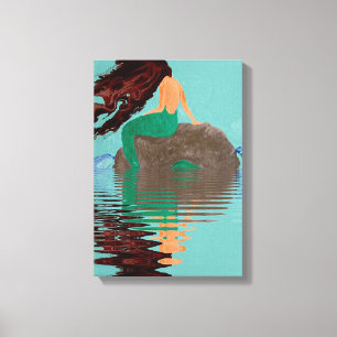 Fluid Abstract Mermaid Rock Water Wrapped Canvas