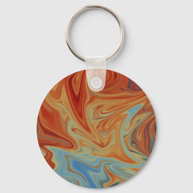 Fluid abstract pattern key ring (Front)
