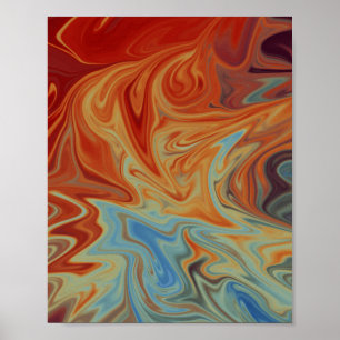 Fluid abstract pattern poster