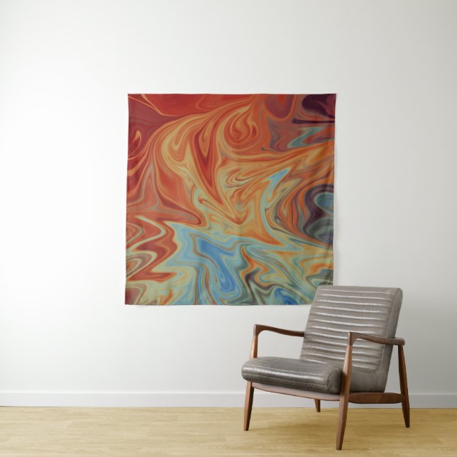 Fluid abstract pattern tapestry (In Situ)