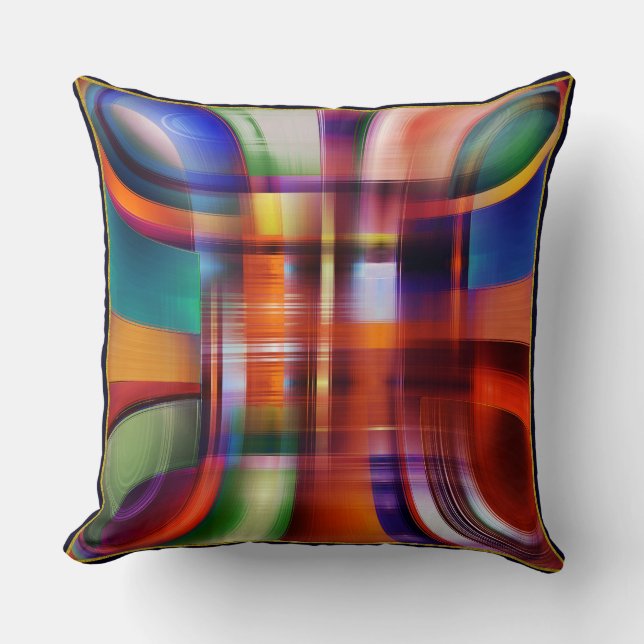 Fluid Abstract  Reversible design Throw Pillow (Front)