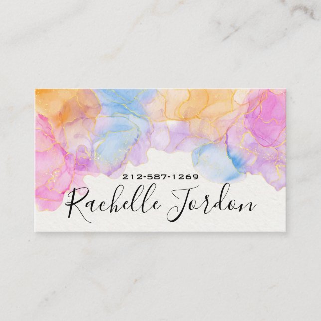 Fluid Alcohol Ink Business Card (Front)