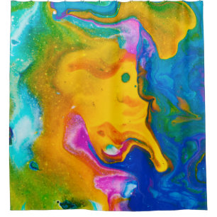 Fluid Art. Abstract colorful background, wallpaper Shower Curtain