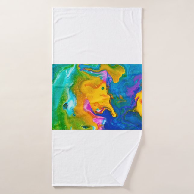 Fluid Art. Abstract colourful background, wallpape Bath Towel (Bath Towel)