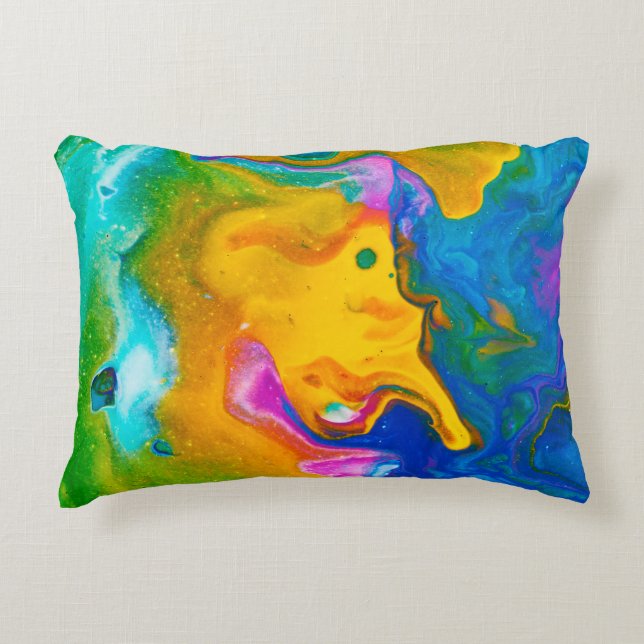 Fluid Art. Abstract colourful background, wallpape Decorative Cushion (Front)